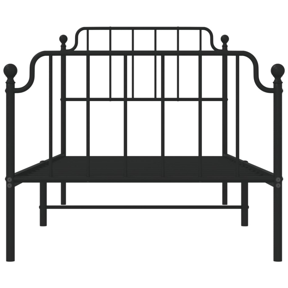 Estructura cama sin colchón con estribo metal negro 90x200