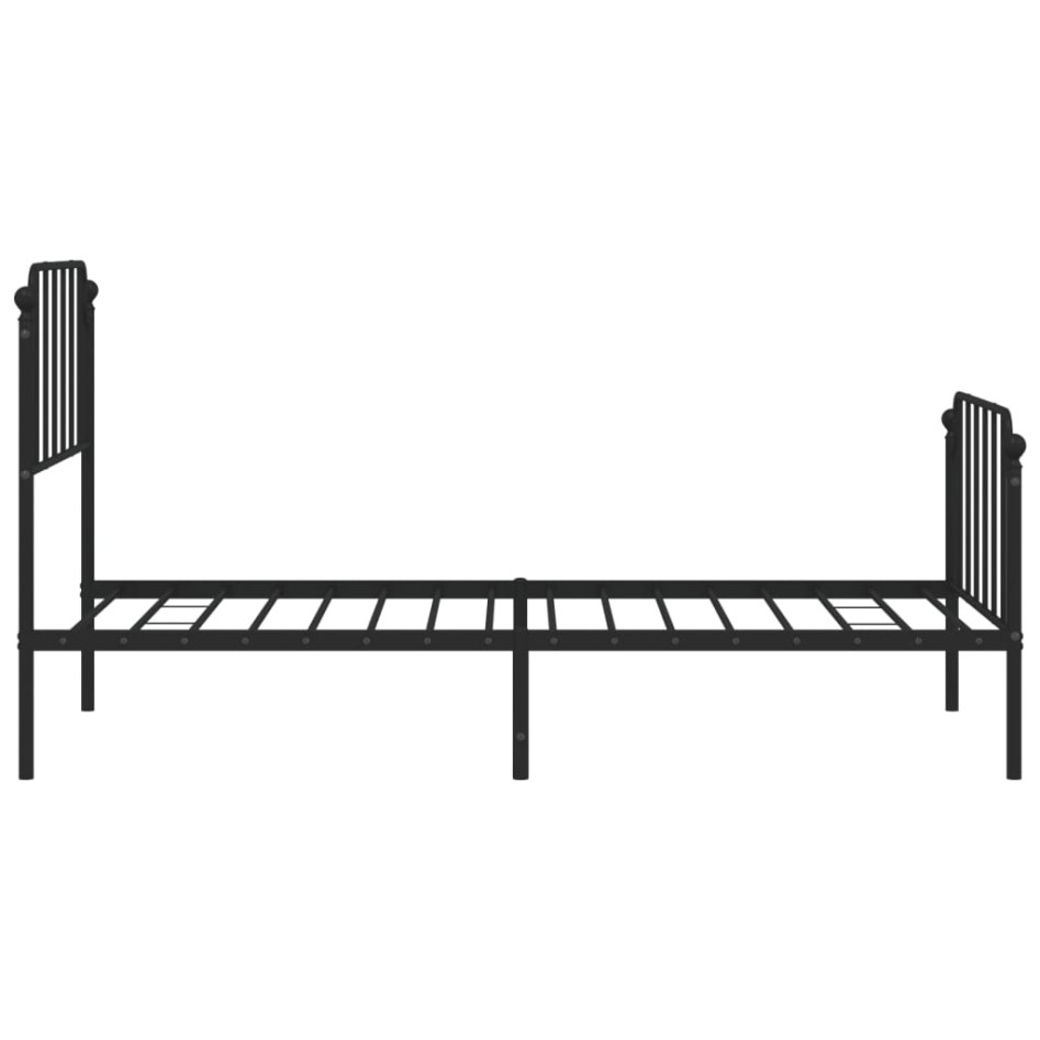 Estructura cama sin colchón con estribo metal negro 90x200