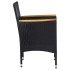 Muebles de jardín 5 piezas ratán sintético negro y