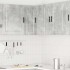 Mueble esquinero cocina Porto madera contrachapada gris