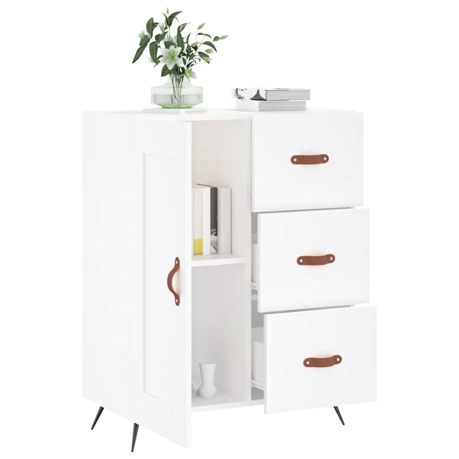 Aparador de madera de ingeniería blanco 69,5x34x90