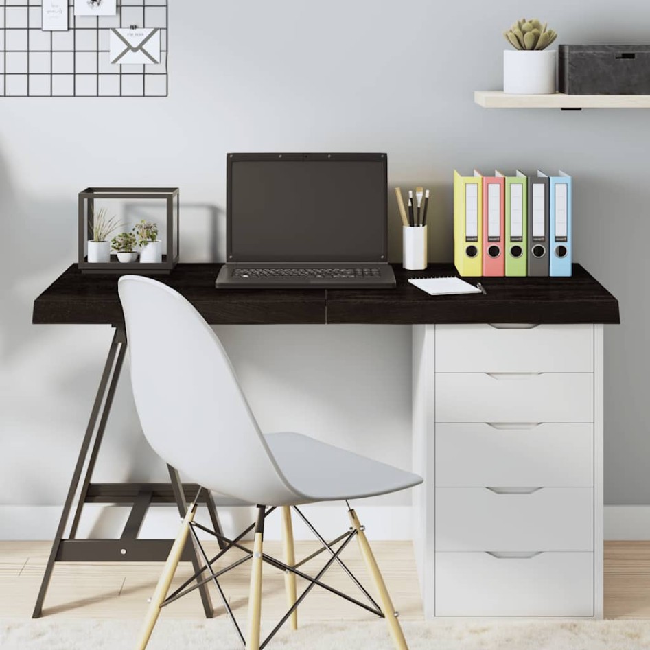 Tablero mesa madera roble tratada marrón oscuro 120x40x(2-6)