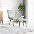 Sillón de relax con reposapiés terciopelo gris