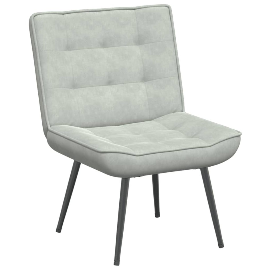 Sillón de relax con reposapiés terciopelo gris