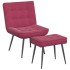 Sillón de relax con reposapiés terciopelo rojo