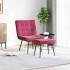 Sillón de relax con reposapiés terciopelo rojo
