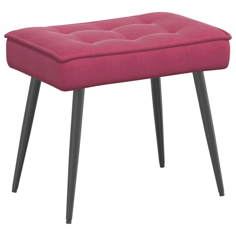 Sillón de relax con reposapiés terciopelo rojo