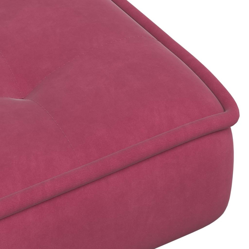 Sillón de relax con reposapiés terciopelo rojo