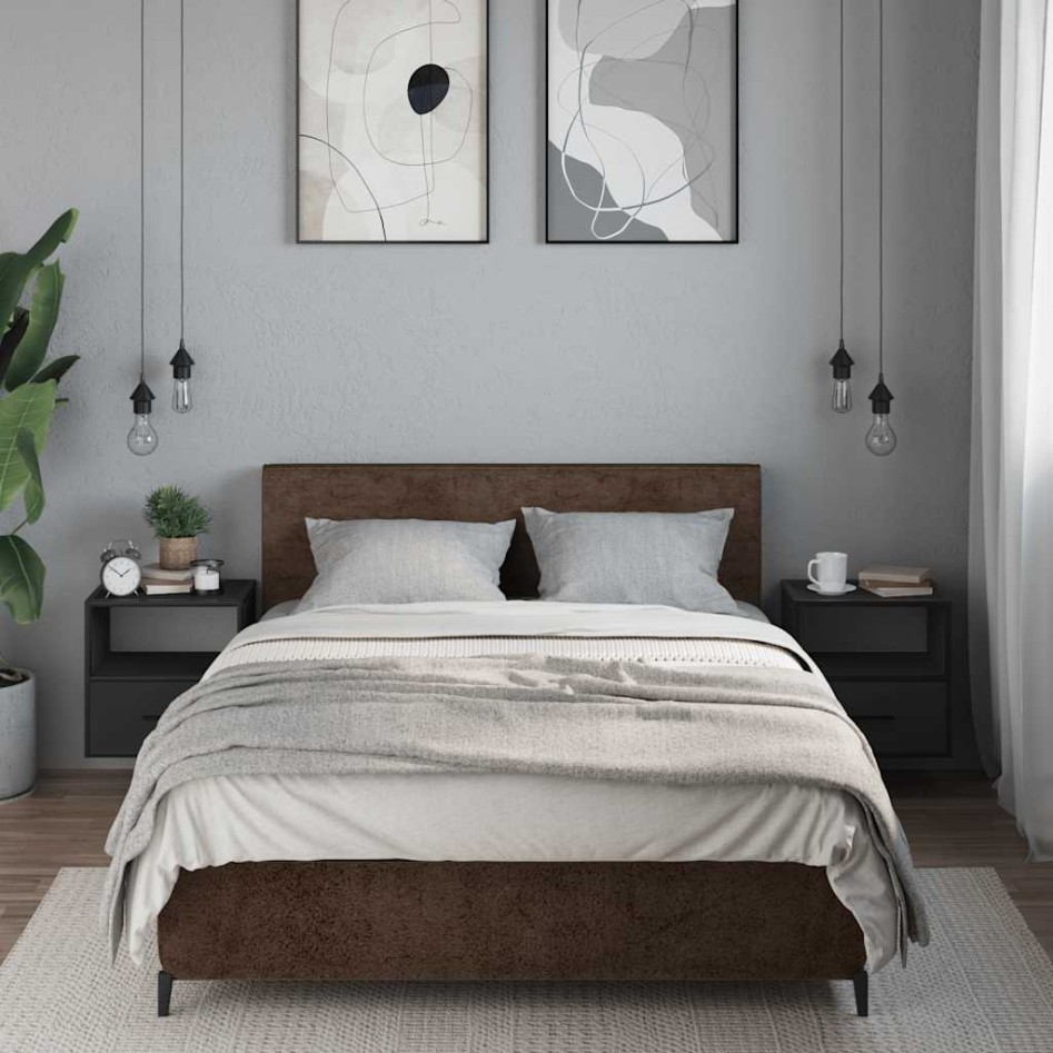 Mesitas de noche de pared 2 unidades negra 40x31x39,5