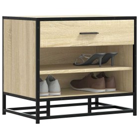 Banco zapatero madera de ingeniería roble sonoma 60x40x53,5