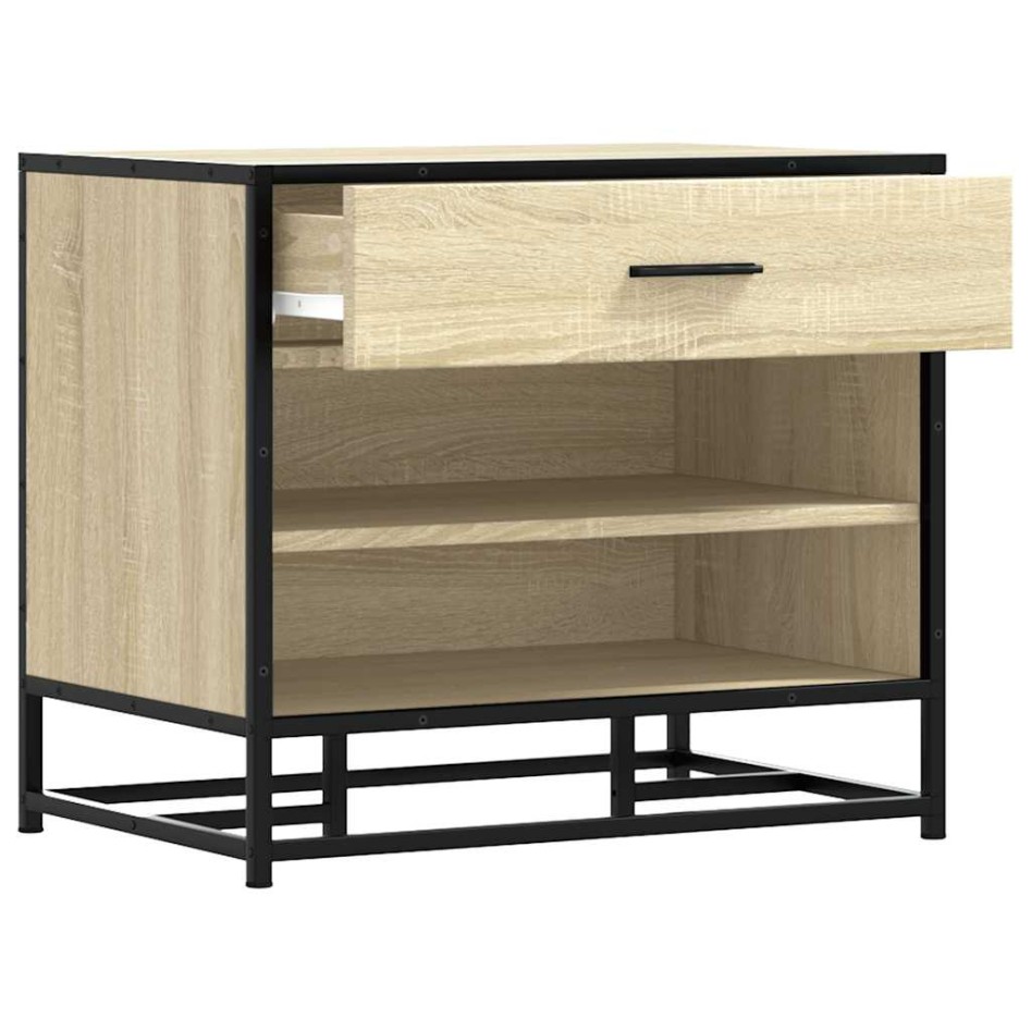 Banco zapatero madera de ingeniería roble sonoma 60x40x53,5