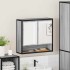 Armario con espejo de baño madera gris sonoma 65x20x60