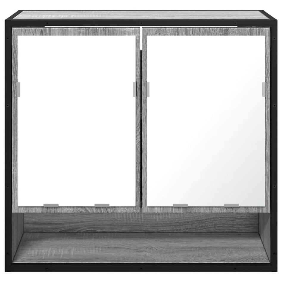 Armario con espejo de baño madera gris sonoma 65x20x60