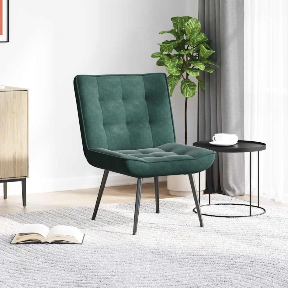 Sillón de relax terciopelo verde oscuro 64x74x84
