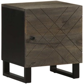 Mesita de noche de madera maciza de mango negra 40x33x46