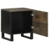 Mesita de noche de madera maciza de mango negra 40x33x46