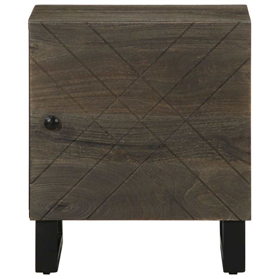 Mesita de noche de madera maciza de mango negra 40x33x46