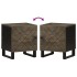 Mesita de noche de madera maciza de mango negra 40x33x46