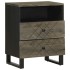 Mesilla de noche negra 50x33x62 cm madera maciza