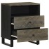 Mesilla de noche negra 50x33x62 cm madera maciza
