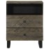 Mesilla de noche negra 50x33x62 cm madera maciza