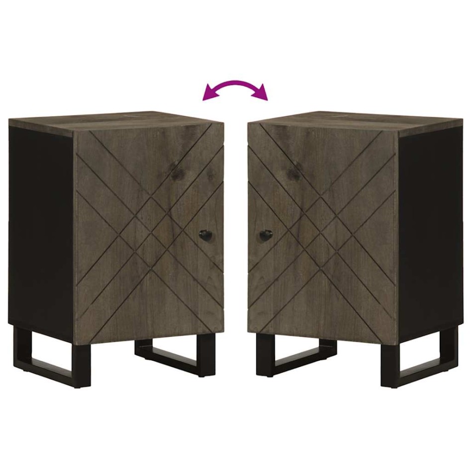 Mueble de baño de madera maciza de mango negro 38x33x58