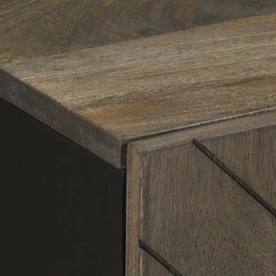 Mueble de baño de madera maciza de mango negro 38x33x58