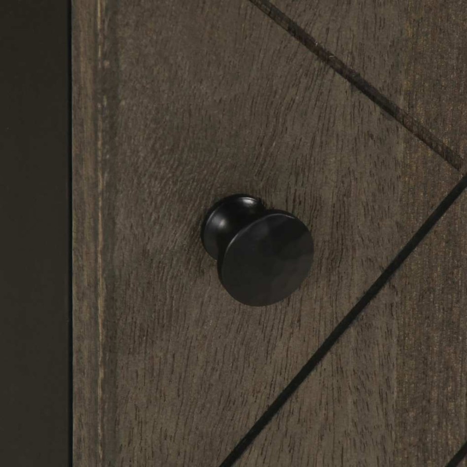 Mueble de baño de madera maciza de mango negro 38x33x58