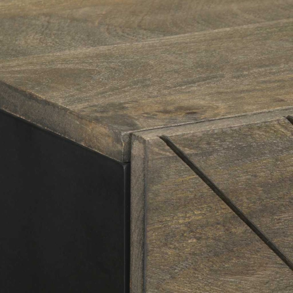 Aparador negro 40x33x75 cm madera maciza