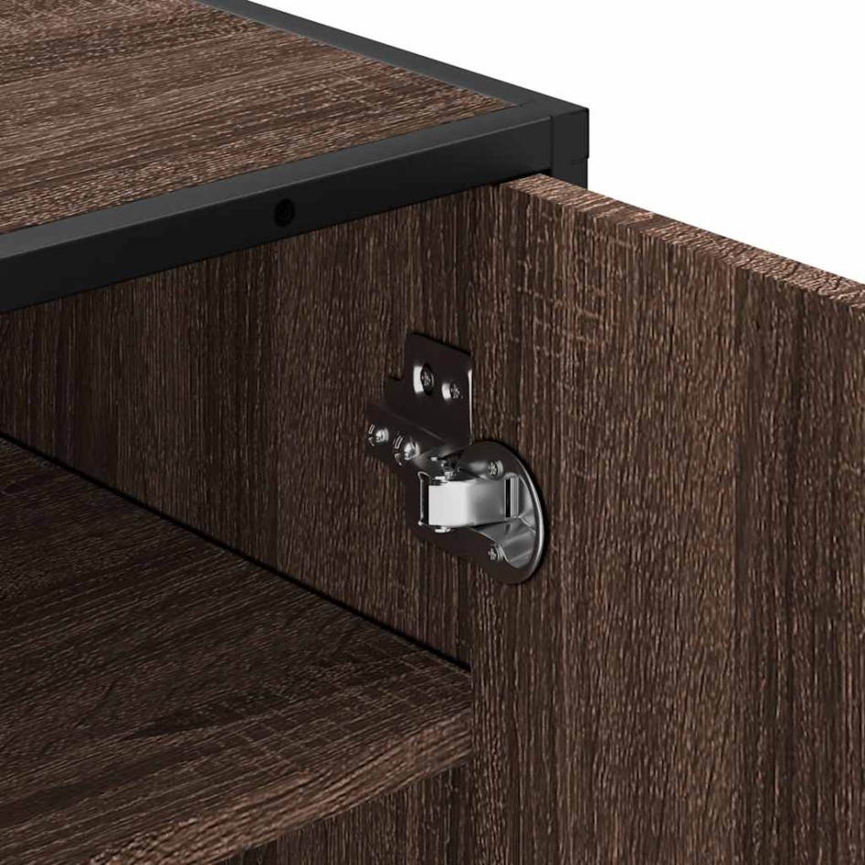 Zapatero madera contrachapada roble marrón 48x38x97,5