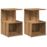 Mesitas de noche 2 uds madera roble artisan 35x35x55