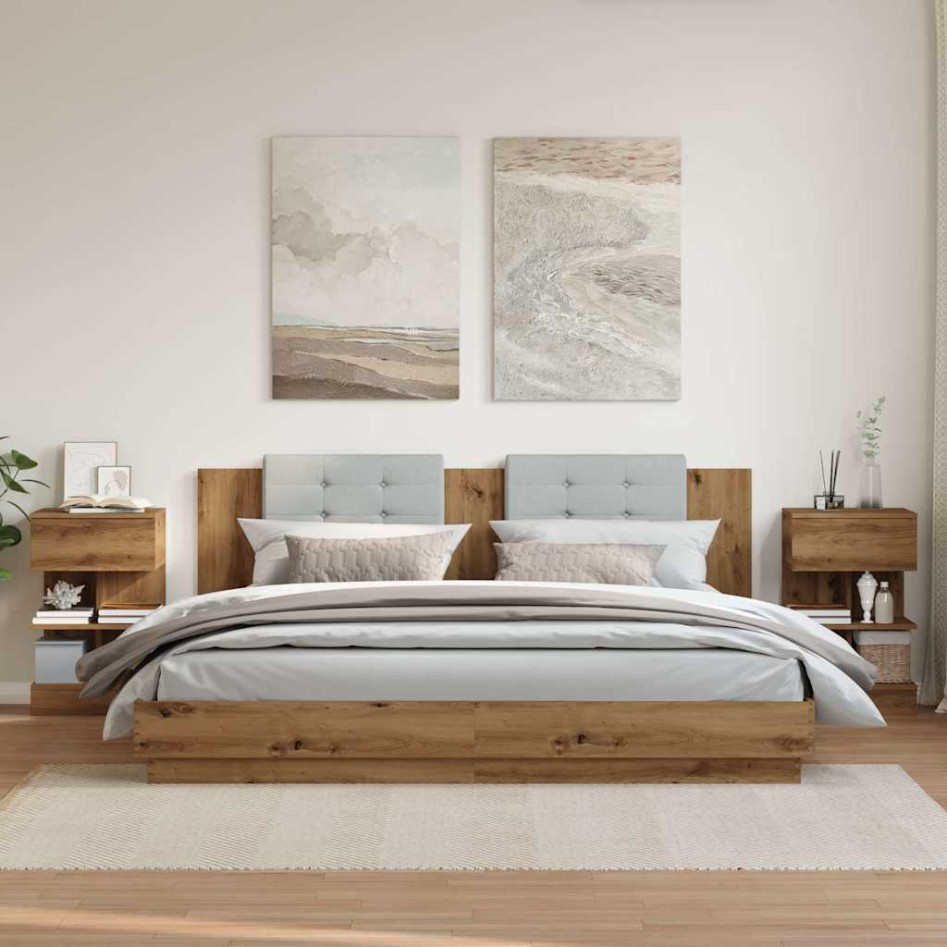 Mesitas noche 2 uds madera ingeniería roble artisian