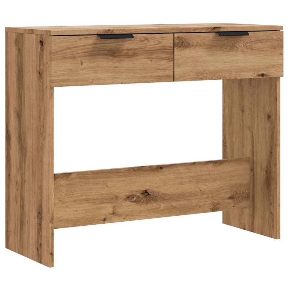 Mesa consola madera de ingeniería roble artesanal 90x36x75