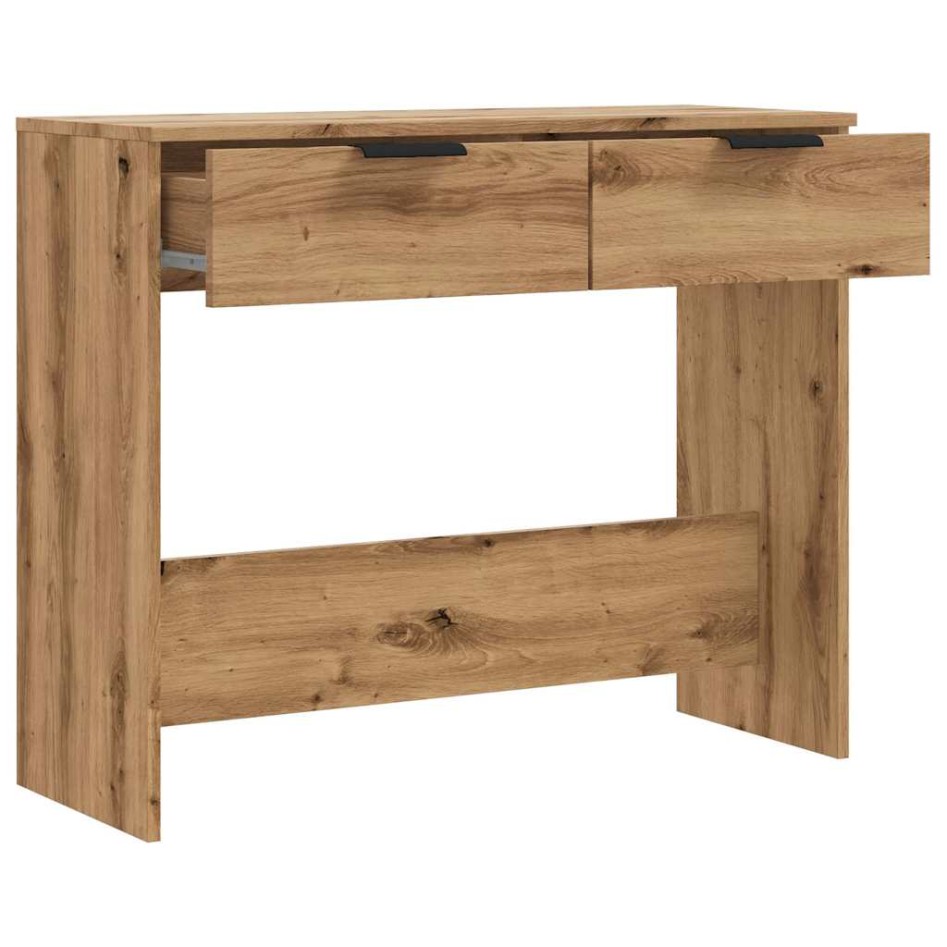 Mesa consola madera de ingeniería roble artesanal 90x36x75