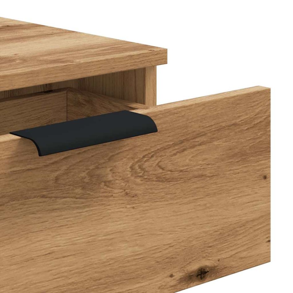 Mesa consola madera de ingeniería roble artesanal 90x36x75