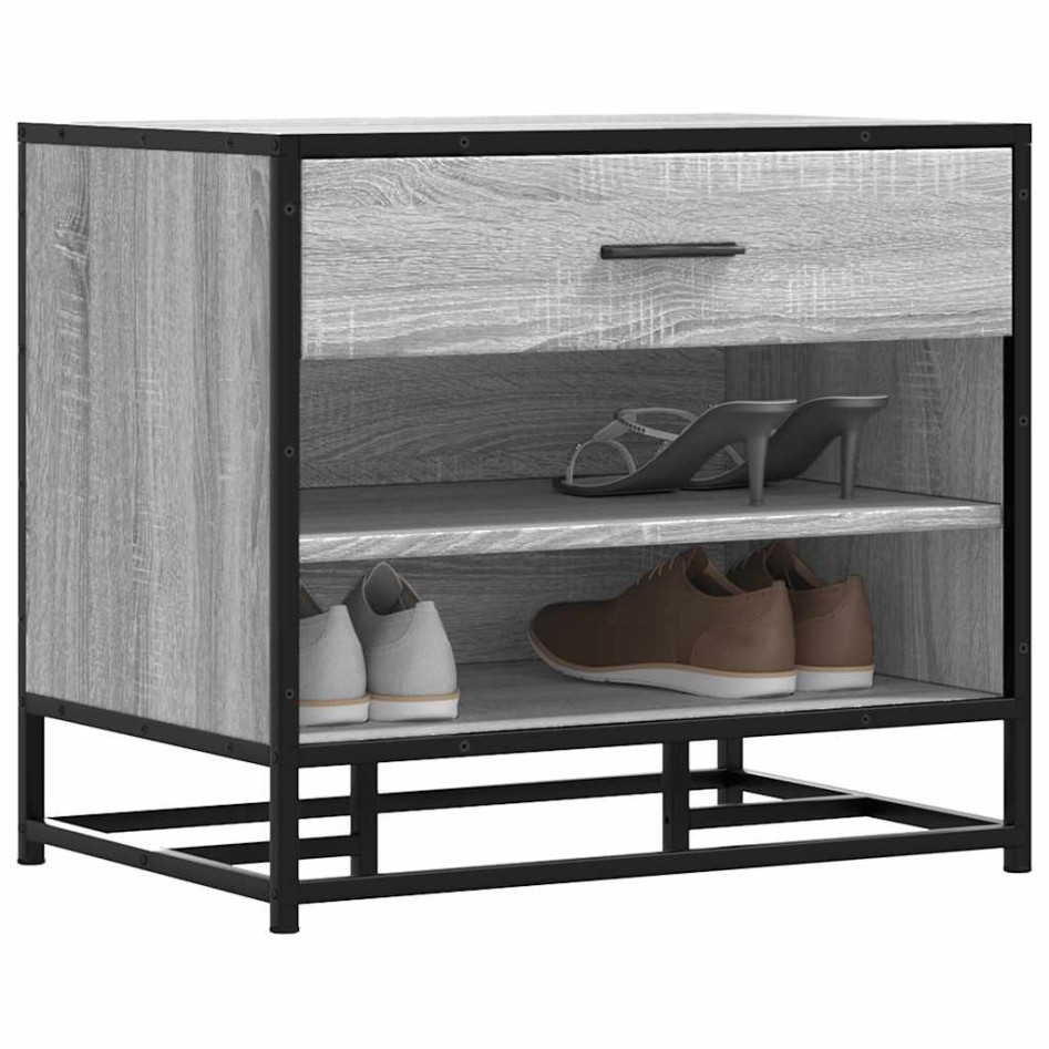 Banco zapatero madera de ingeniería gris sonoma 60x40x53,5