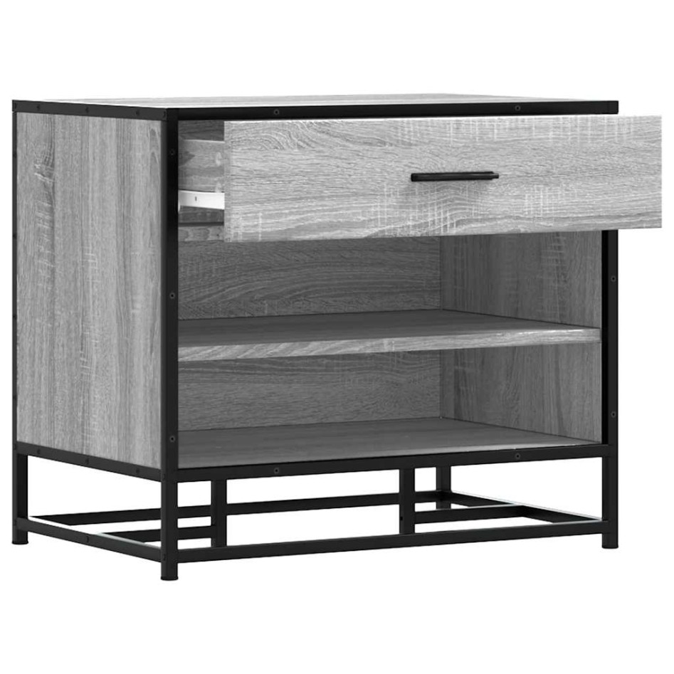 Banco zapatero madera de ingeniería gris sonoma 60x40x53,5