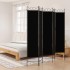 Biombo divisor de 5 paneles de tela negro 200x200