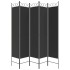 Biombo divisor de 5 paneles de tela negro 200x200