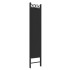 Biombo divisor de 5 paneles de tela negro 200x200