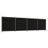 Biombo divisor de 4 paneles de tela negro 698x180