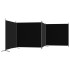 Biombo divisor de 4 paneles de tela negro 698x180