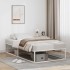 Estructura de cama sin colchón de metal blanco 90x200