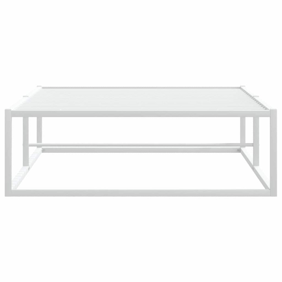 Estructura de cama sin colchón de metal blanco 90x200