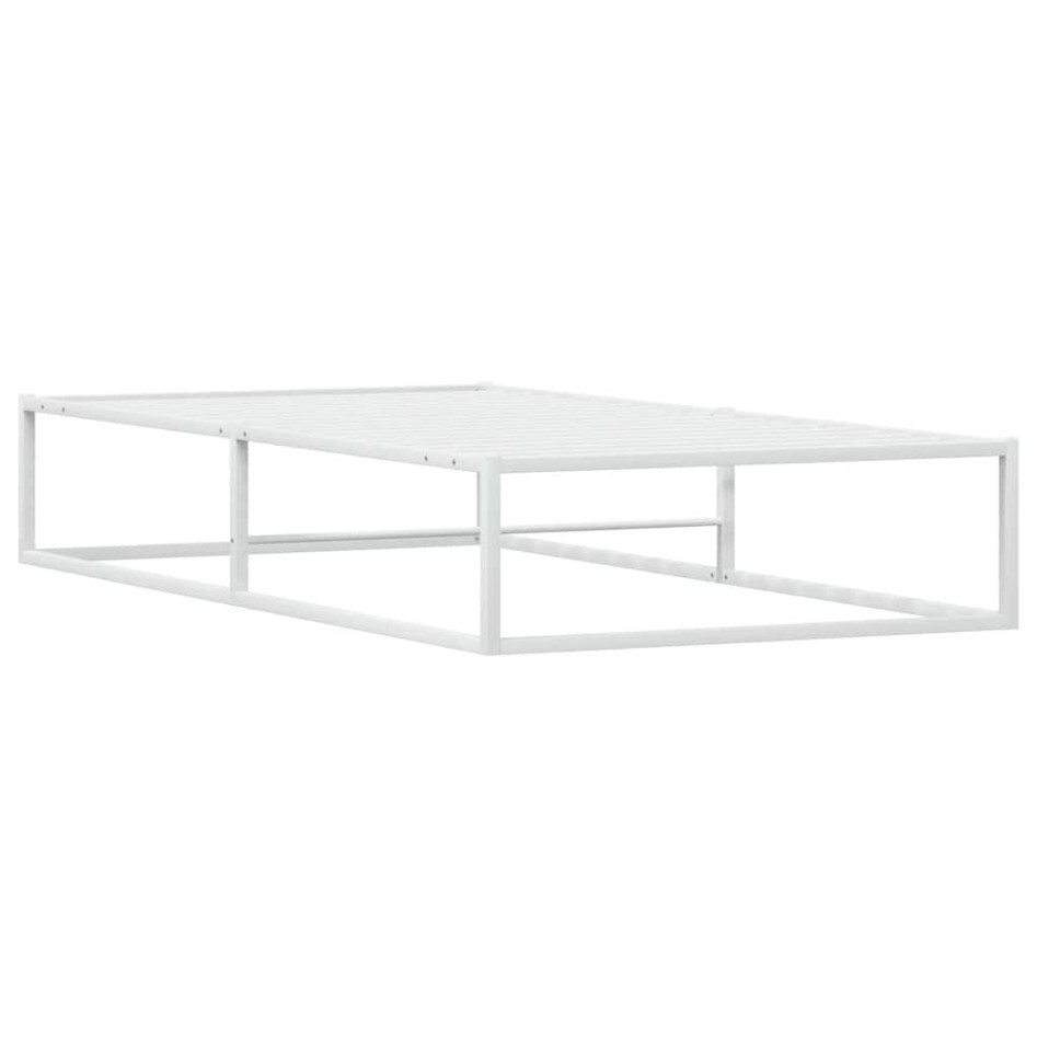 Estructura de cama sin colchón de metal blanco 90x200