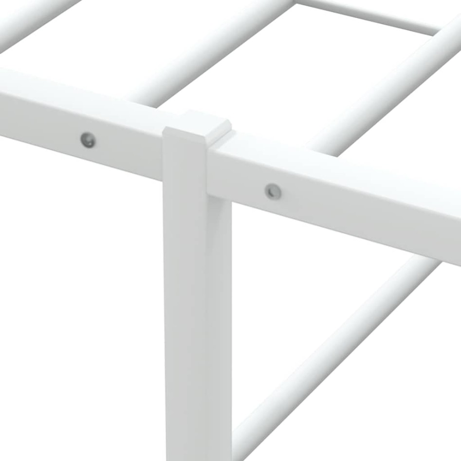 Estructura de cama sin colchón de metal blanco 90x200