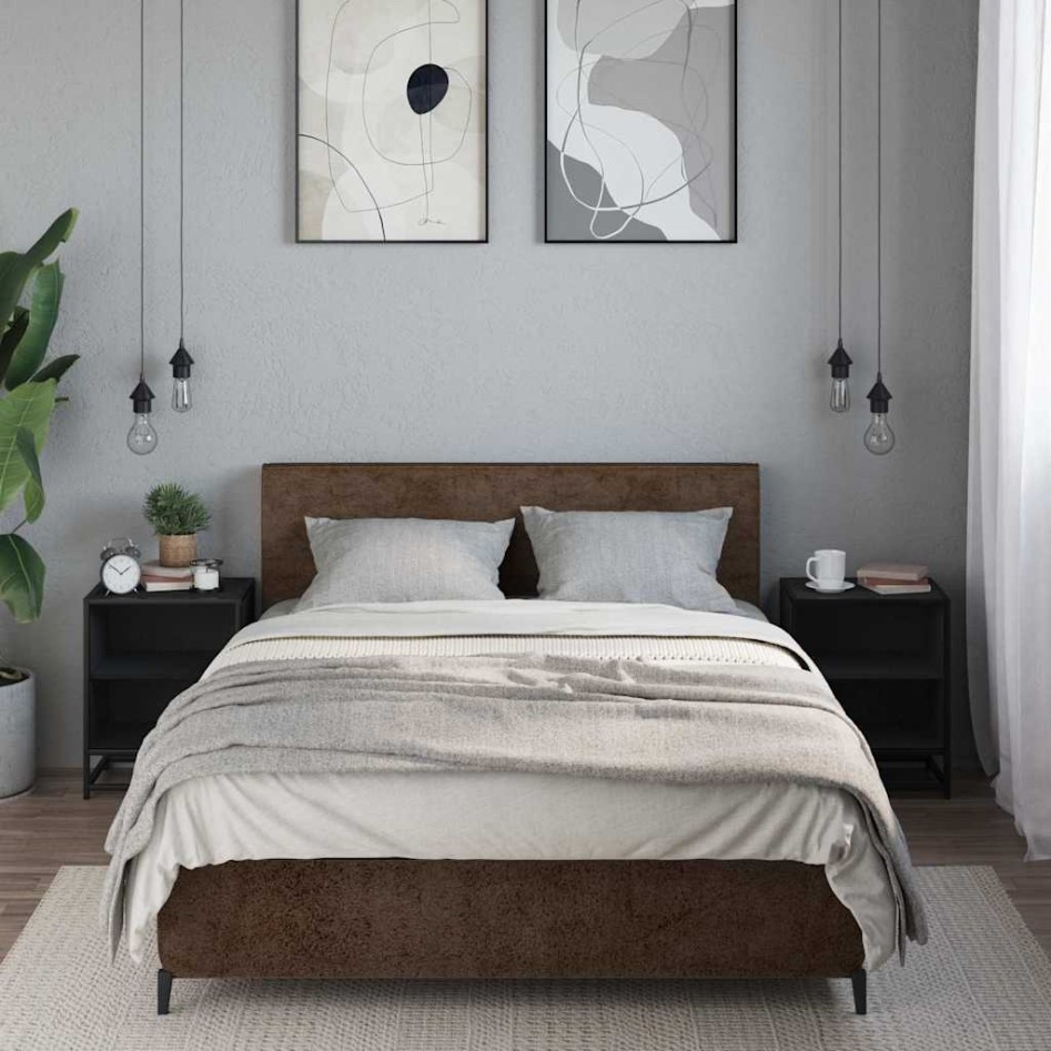 Mesitas de noche 2uds madera ingeniería negro 40x31x50 cm