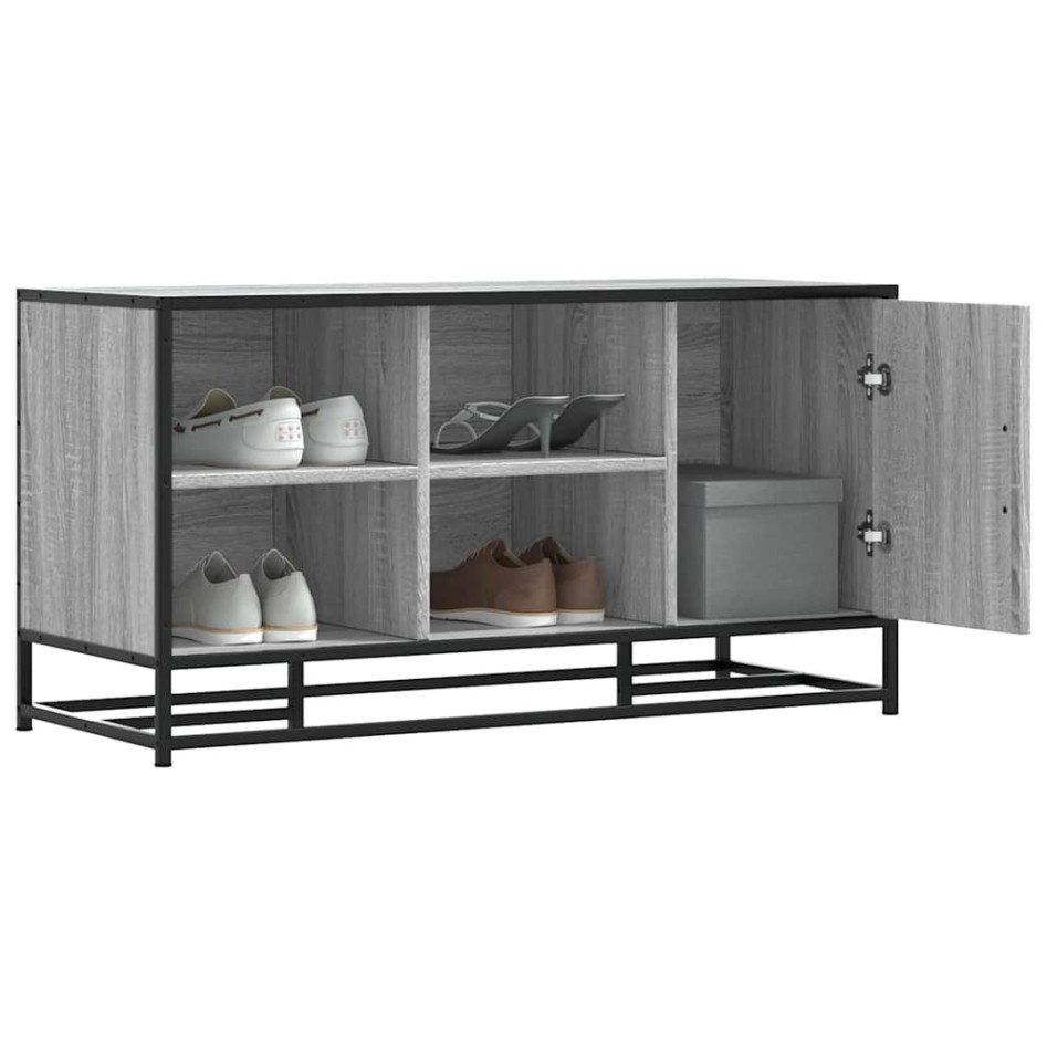Banco zapatero madera de ingeniería gris sonoma 100x40x53,5