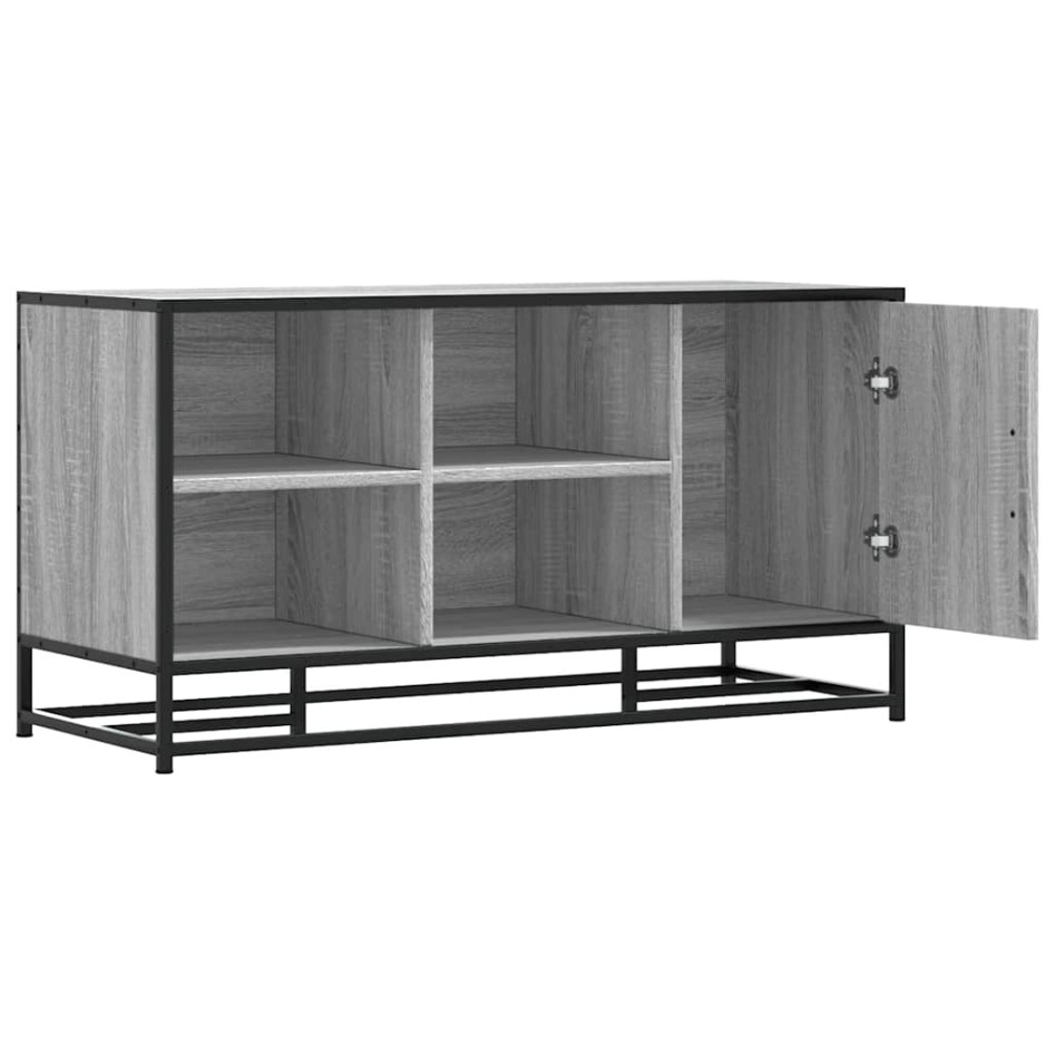 Banco zapatero madera de ingeniería gris sonoma 100x40x53,5