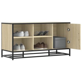 Banco zapatero madera de ingeniería roble sonoma 100x40x53,5